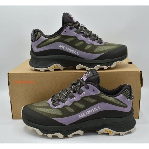 Merrell Womens Size 7 MOAB Speed Purple Black Lichen Hiking Shoes Sneakers